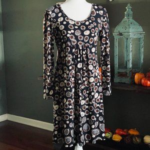 Cha Cha Vente 3/4 Sleeve Mid-Length Casual Black-Brown-Cream-Gray Dress